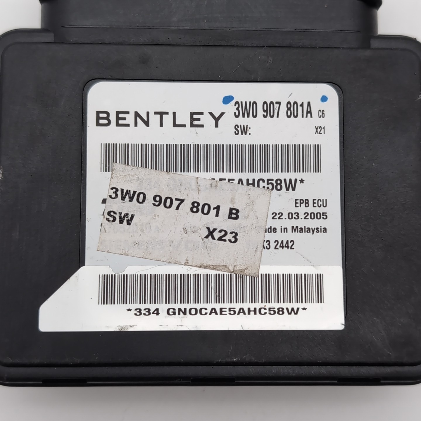 2004 2005 2006 Bentley Continental GT Parking Brake Control Module 3W0907801A
