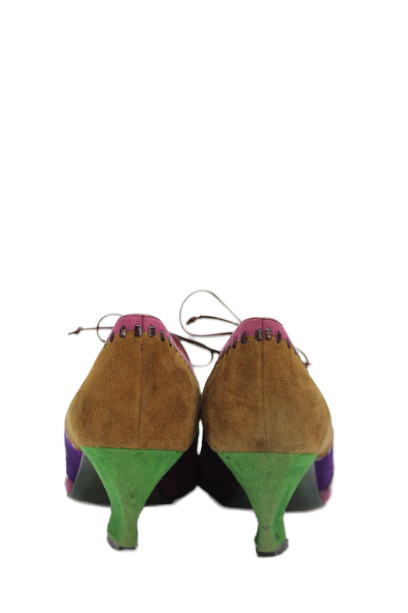 Philippe Model Womens Patchwork Pointed Toe Lace … - image 3