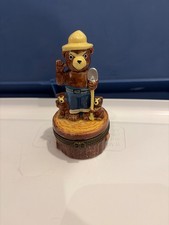 Vintage Smokey the Bear Ceramic Jewelry Box