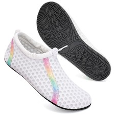 Mabove Wasserschuhe Barfu&szlig; Badesocken Aqua Beach Pool UK 3,5 4 EU 36 37 wei&szlig;