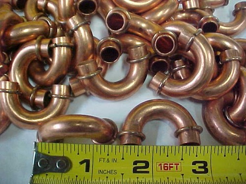 (Quan 10) 180 Degree U Elbow Copper Radiator Fittings I.D. 5/16β O.D. 3/8β NEW