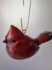 new 6 Red Cardinal Bird Ornaments Ceramic Christmas decor bird