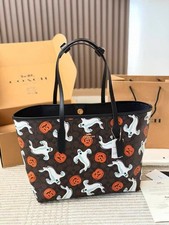 Actual photos CCE69 City Tote Bag Pumpkin Halloween Print Holidays-NWT