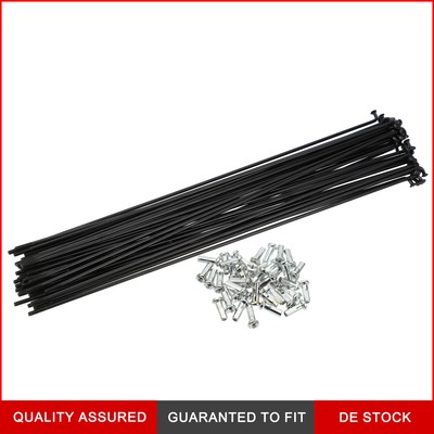 40 Stk. 14G J Bend 228mm x 2mm Bike Fahrrad Speichen mit Nippel Stahl Schwarz
