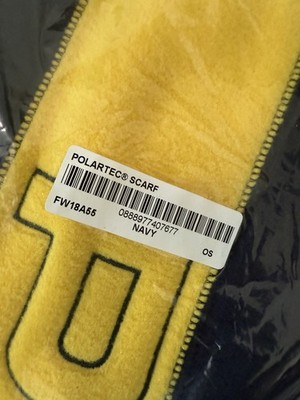 AUTHENTIC SUPREME POLARTEC ® SCARF NAVY BLUE / YELLOW FW18 NEW