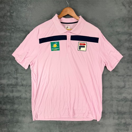 BNP Paribas Open At Indian Wells Tennis Garden Fila Pink Polo Size XL
