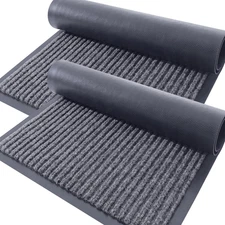 Front Door Mat Indoor Outdoor Entrance, 2-Pack 29.5 X 17 Inch, Waterproof Heavy