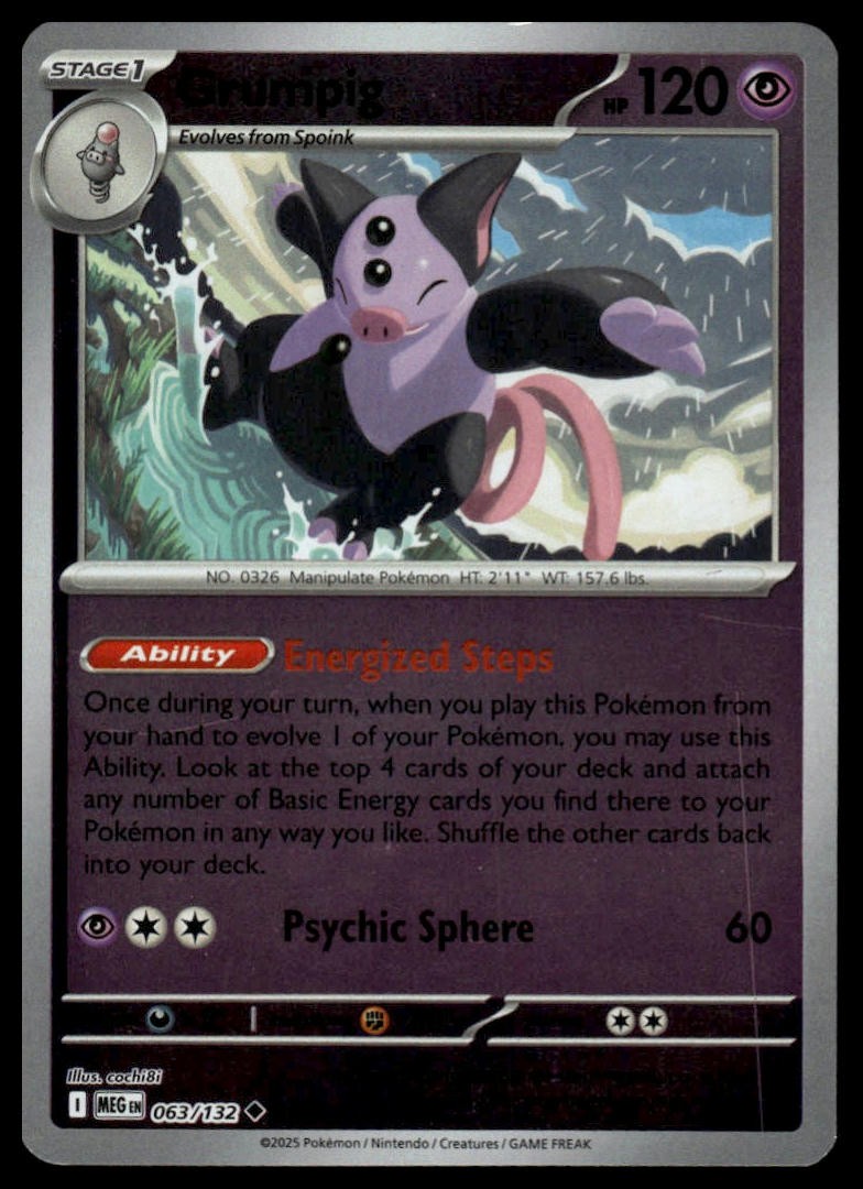 Grumpig ME01: Mega Evolution #063/132 Reverse Holo NM