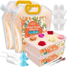 10 LBS Silica Gel Flower Drying Crystals 2 PCS 6L Container 1mm Bead Sizes