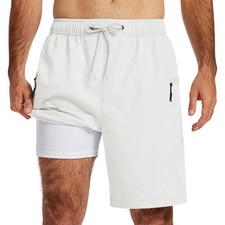 Men's Swim Trunks 9" Quick Dry Mens Broad Beach Shorts Stretch Mens Swim Trun...