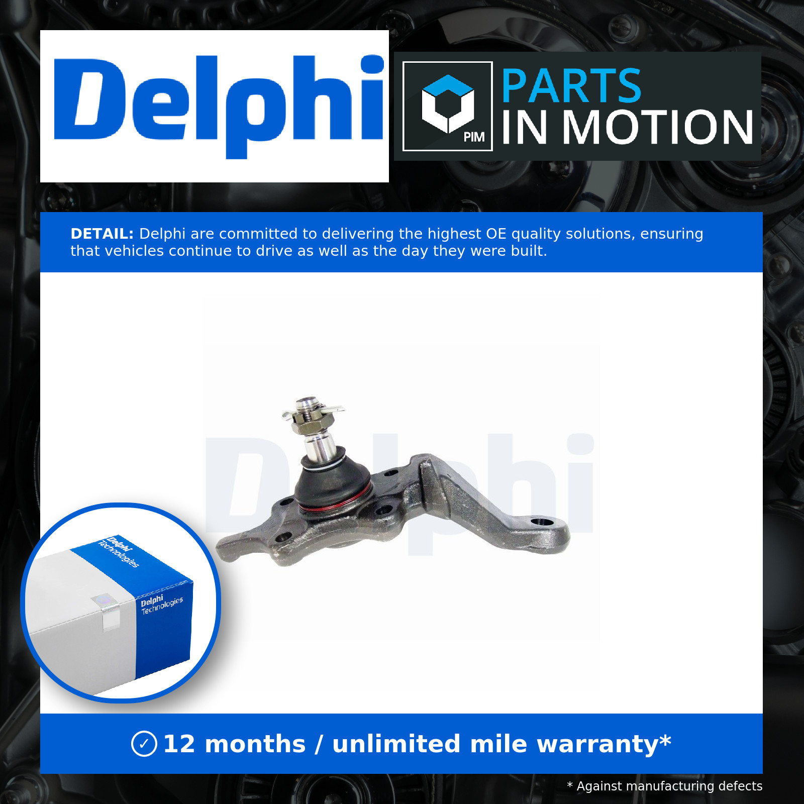 Ball Joint fits TOYOTA 4RUNNER 2.7 95 to 02 3RZ-FE Suspension Delphi 4334039325