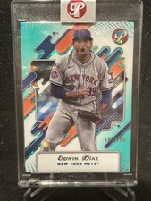 Edwin Diaz 2025 Topps Pristine Aqua Refractor/199 Encased New York Mets