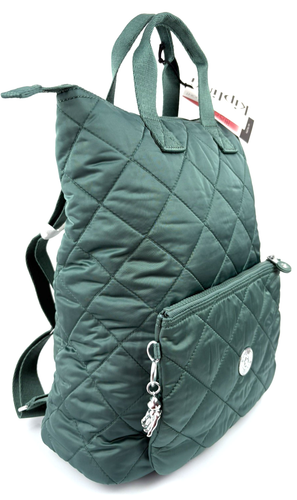 Kipling 'Emina Up' Back Pack - Soft Quilted Green - New With Tags - Picture 2 of 8