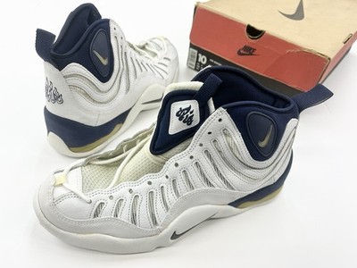 Vintage 1997 Nike Air Bakin White Midnight Navy SZ 10 Men Shoes