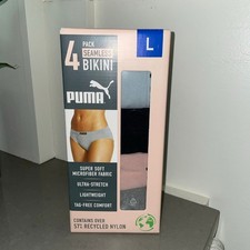 PUMA Womens Cheeky Underwear Lightweight Seamless Bikini Underwear for Women,