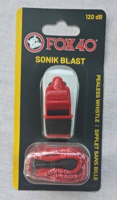 Fox 40 Sonik Blast CMG Safety Whistle 120+ DB Red with Lanyard
