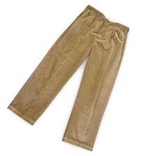Vintage Polo RALPH LAUREN Andrew Pant Mens 34x30 Tan Corduroy Wide Wale Pleated