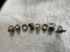 Great Bundle of 925 Silver Rings with Gemstones from Art Deco from 1930;