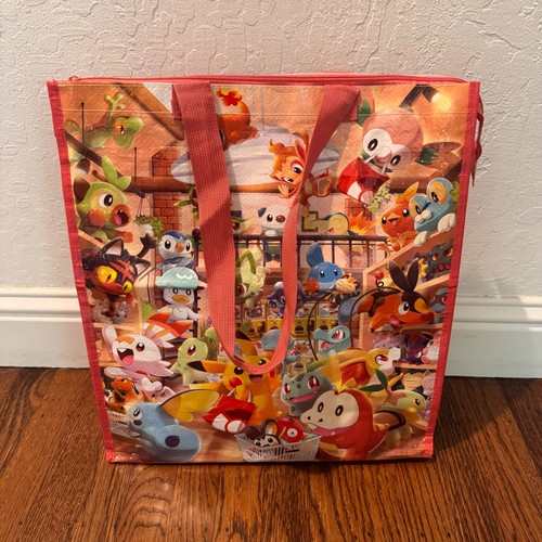 Reusable Pokemon Tote Bag MEDIUM Pokemon Center Japan Zipper 40cm x 44cm HTF