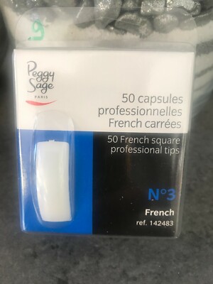 PEGGY SAGE Kit 50 Kapseln Für UV Gel-Nägel, Matt, Weiß, Quadrat, NEUF