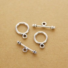 40pcs Tibetan silver color round toggle clasp findings h0946