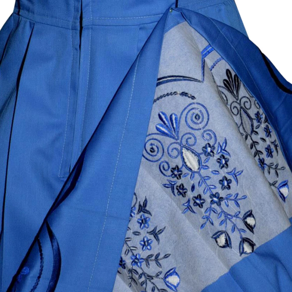 XL 18 Azul Alemán Dirndl Vestido Oktoberfest Bordado Encaje Delantal Top Conjunto de 3 Piezas Foto 4 de 4