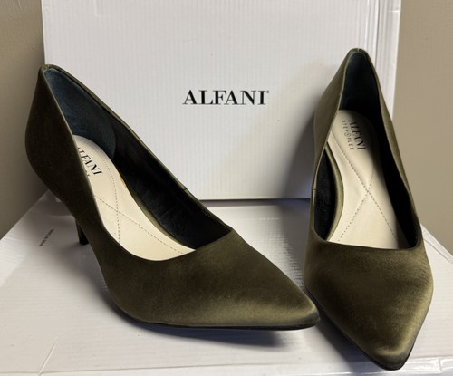 New ALFANI Step 'N Flex Jeules Fern Green Satin Classic Pumps Heels Size 6.5 M - Picture 7 of 9