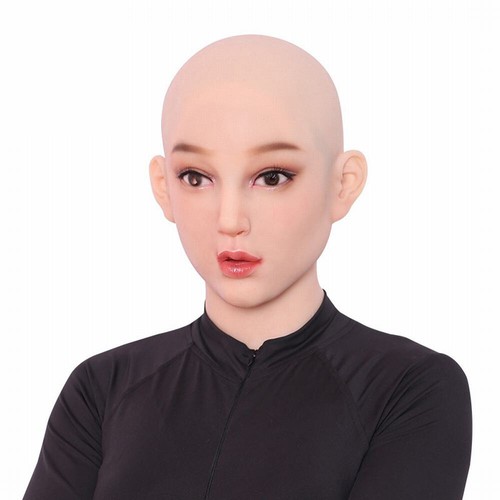 Silikon Kopfbedeckung weiblich Make-up mit Augen Cosplay tragen Transgender Maske - Bild 7 von 12