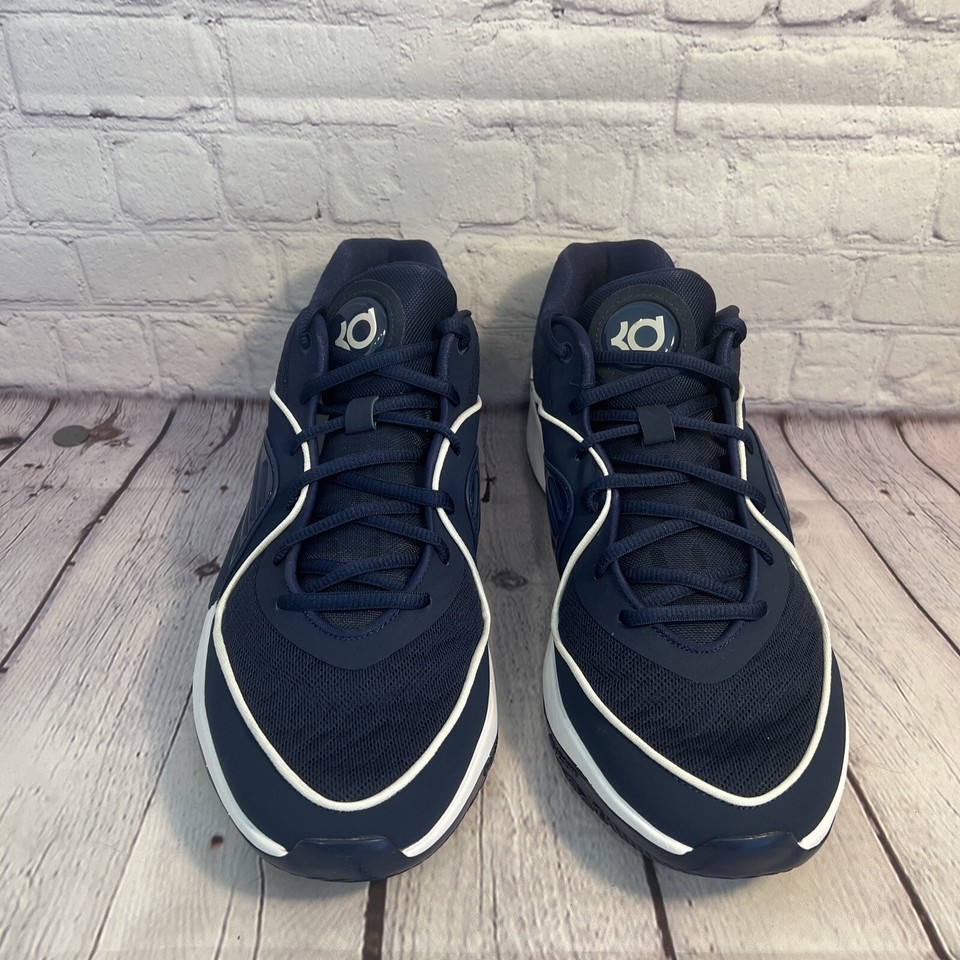 Navy Blue And White Basketball Shoes