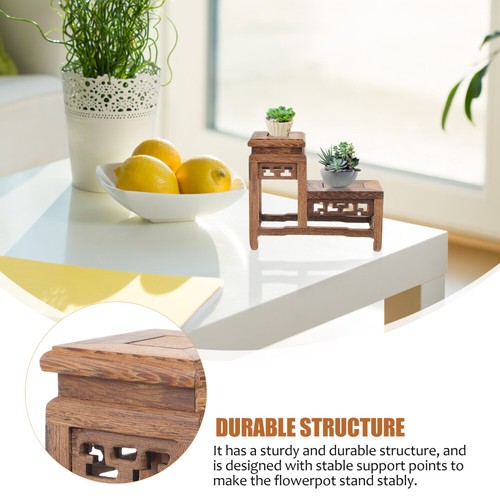 Wooden Plant Stand Wooden Potted Plant Holder Wood Plant Riser Bonsai Holder - Picture 3 of 12