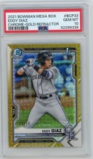 EDDY DIAZ 2021 BOWMAN CHROME MEGA BOX GOLD REFRACTOR 1ST BOWMAN #/50 PSA 10