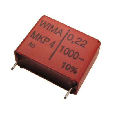 2 WIMA MKP4 1000V 0.22uF 22.5mm Polypropylene Film Capacitor 089705-