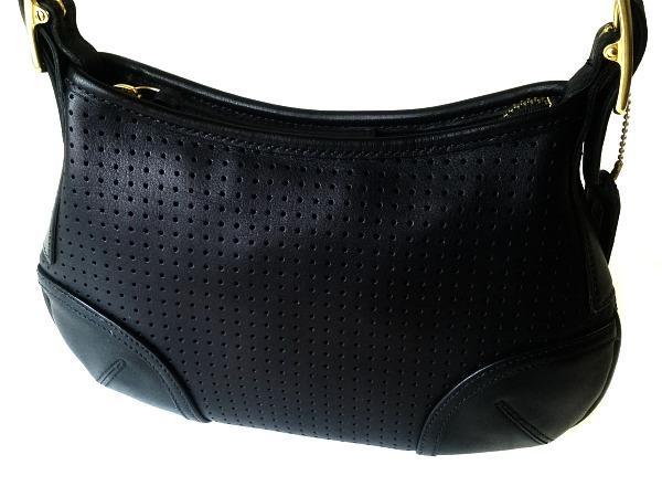 MINT Coach Vintage Perforated Black Leather Small Hobo Shoulder