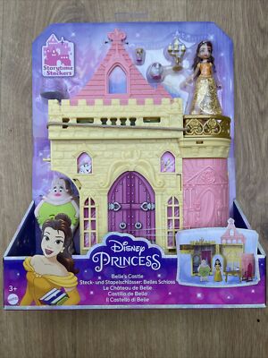 Disney Prinzessin Belle's Schloss kleine Puppe Spielset Storytime Stapel NEU UK