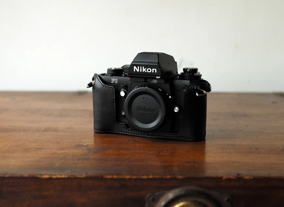 Mr. Zhou Black Leather Half Case for Nikon F3 F3HP SLR Camera Fits Nikon F2 too! - Image 2 of 4