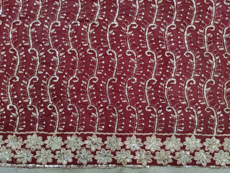 Bufanda Dupatta vintage india lentejuelas estola larga con cuentas bordado hiyab Foto 4 de 4