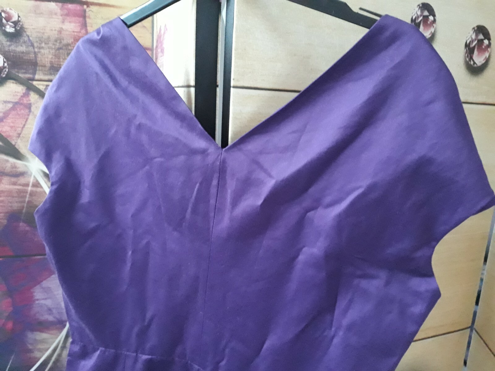 Abito viola YSL Saint Laurent a spalla taglia M UK 10 12