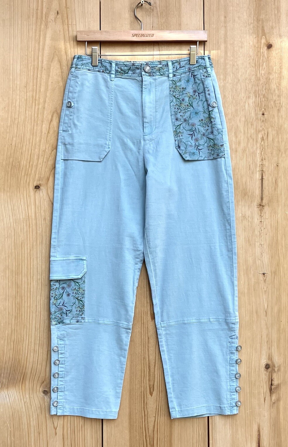 Anthropologie EUC Light Blue Patchwork Pants Sz 6 - image 1