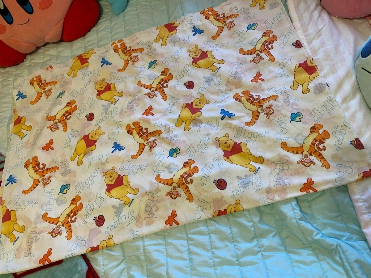 Vintage 90s Disney Winnie The Pooh Tigger Twin Flat Sheet Fabric Bedding