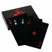 2 Decks Black Poker Playing Cards PVC Plastic...