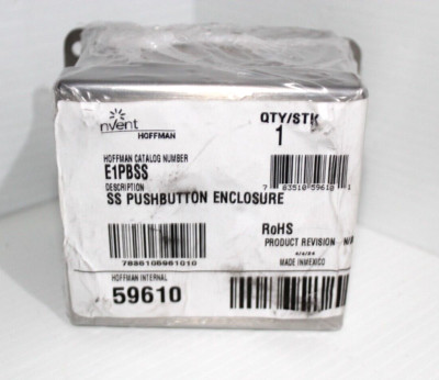  NEW  Hoffman nvent E1PBSS Stainless Steel Pushbutton Enclosure