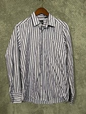 HUGO BOSS CASUAL SHIRT - MEN'S Regular FIT Sz M Vertical Stripes Purple 642