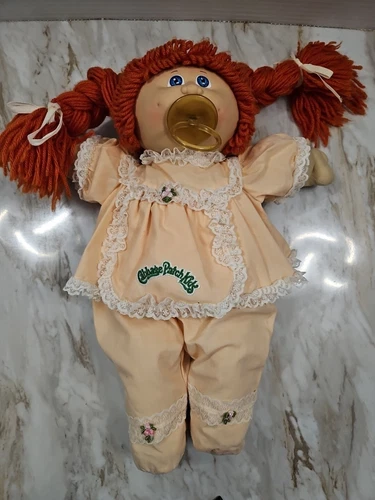 VTG 1978/1982 Original Cabbage Patch Kid Doll Red Hair Blue Eyes Peach Outfit