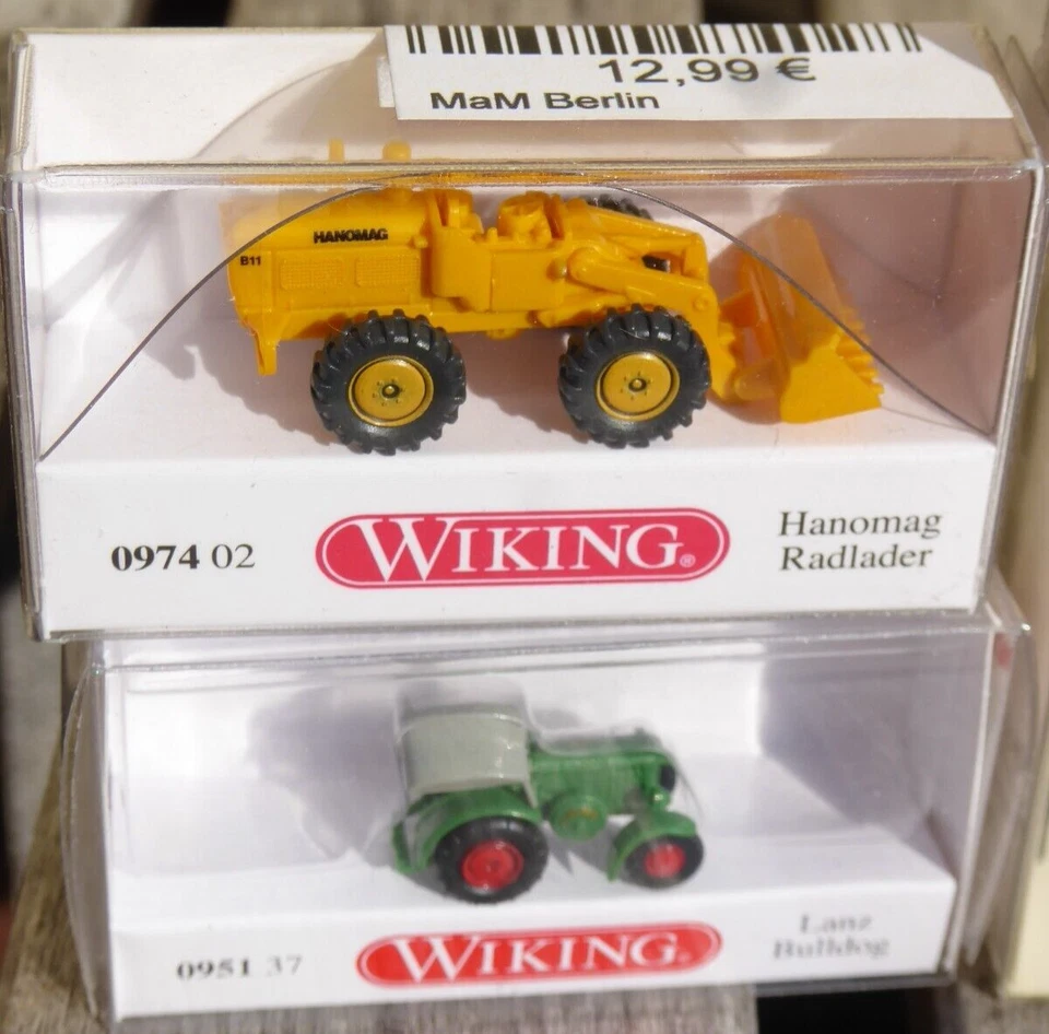 WIKING N Set 6 X Kfz,4 X Pompier Inclus Chargeur à Roues + Tracteur Neuf Dans - Photo 4/4