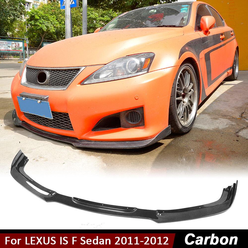 For LEXUS IS F Sedan 2011-12 Real Carbon Fiber Front Bumper Lip Spoiler Splitter