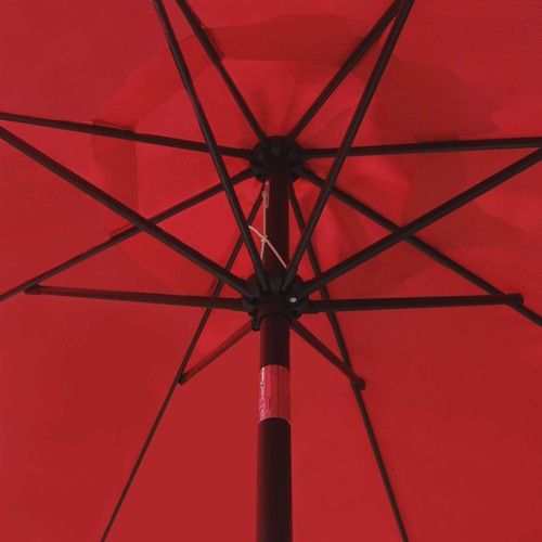 9 Sunbrella Style Aluminum Patio Umbrella Auto Tilt Crank 8 Ribs Red NEW - Picture 4 of 7