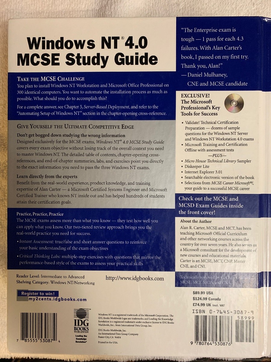 Windows NT 4.0 MCSE Study Guide (MCSE Certification) by Carter 
