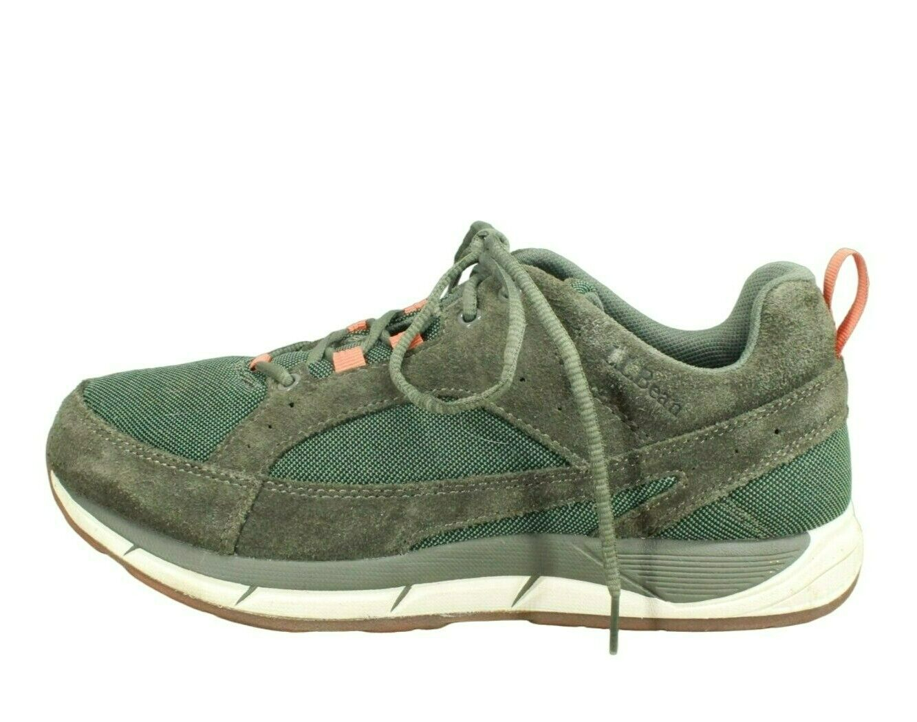 LL Bean Men's Green Suede Lace Up Comfort Athletic Walking Shoes Size