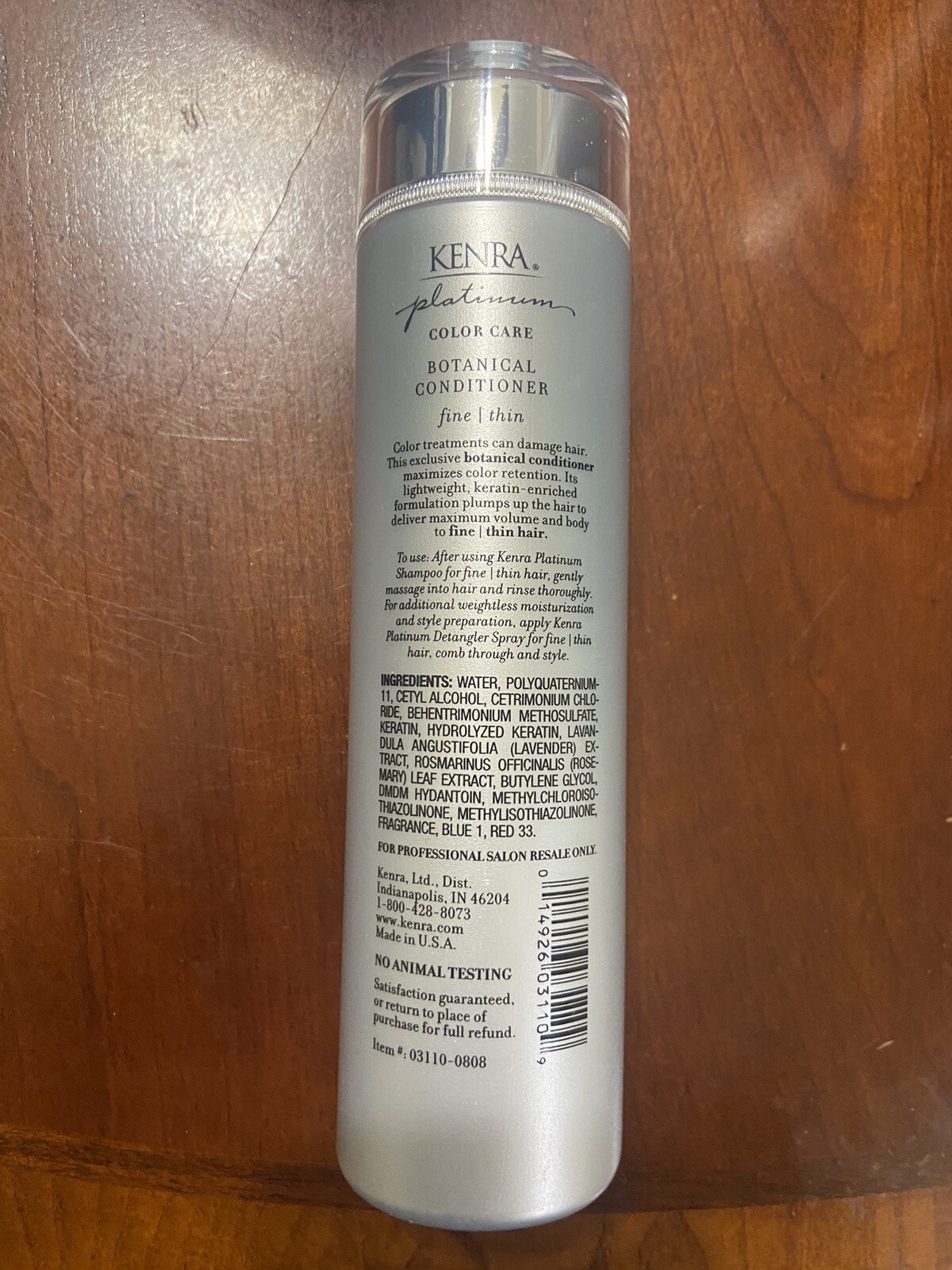 NEW! KENRA PLATINUM COLOR CARE BOTANICAL CONDITIONER FOR FINE HAIR 8.5 FL OZ