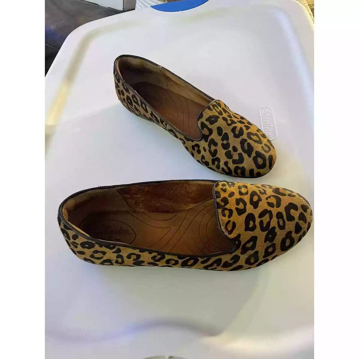 Clarks leopard print flats sales